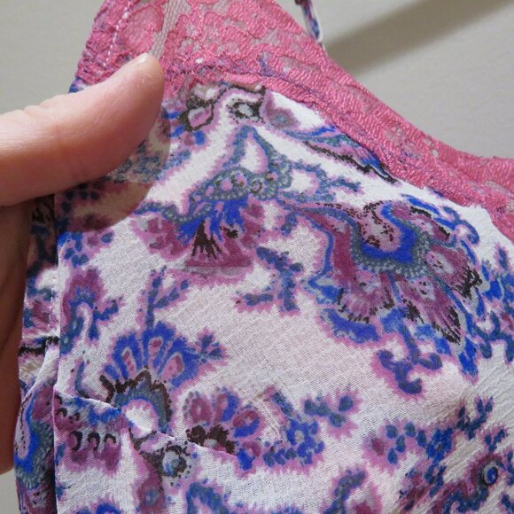 INTIMATELY FREE PEOPLE Pretty Little Thing Lace Trim Cami Top in Purple - Size L - Picture 7 of 15